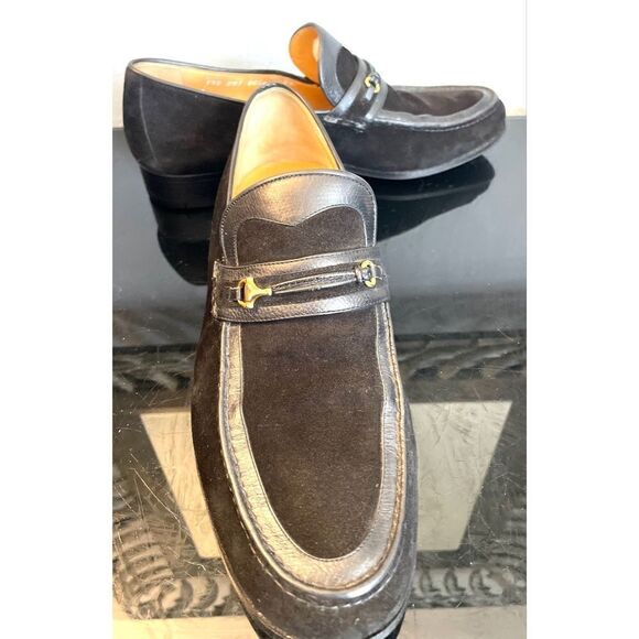 Gucci Black Suede Leather Trimmed Bit Men’s Loafers Made in Italy Size 43/9.5 M - Picture 11 of 15